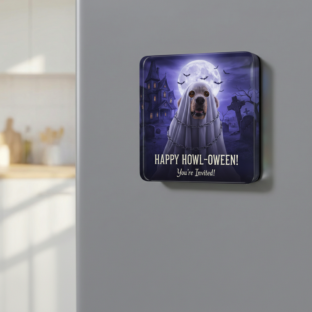 The Halloween Ghost - Custom Pet Art Tile