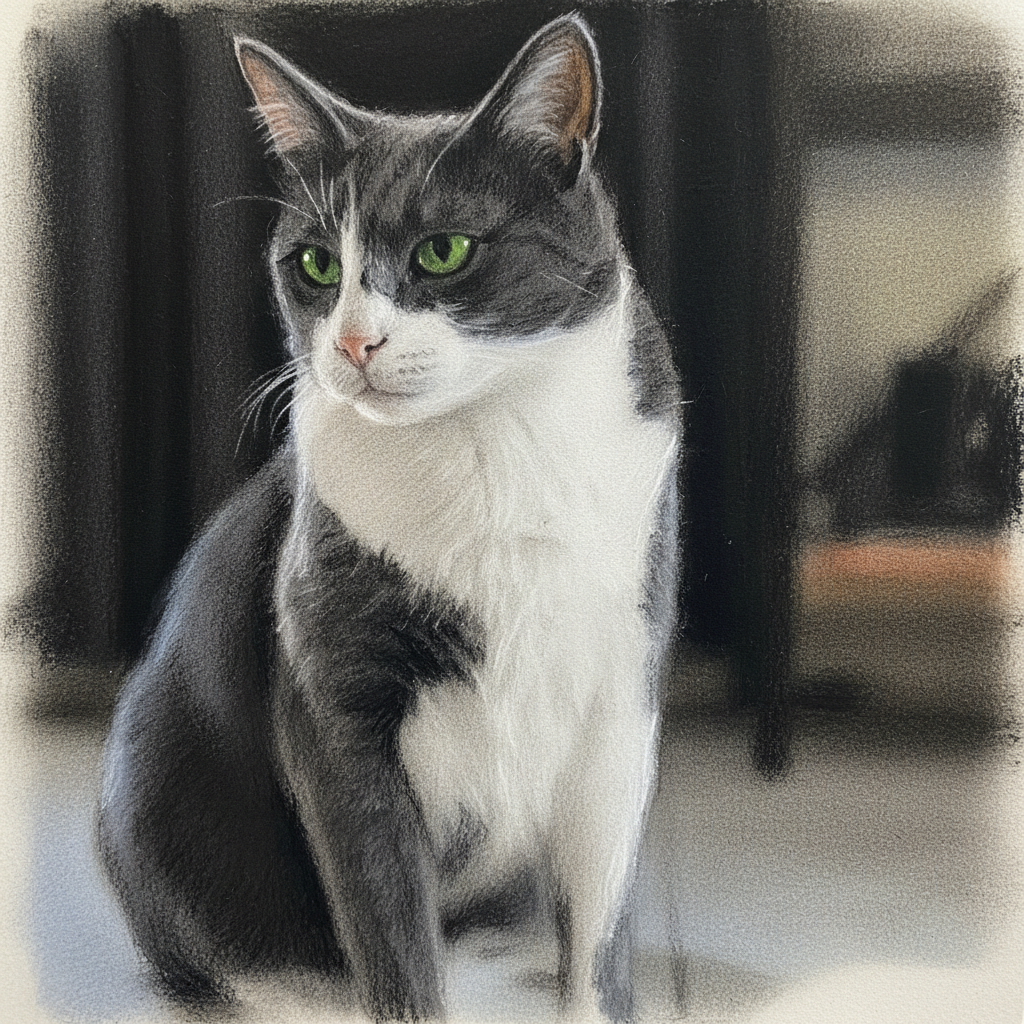 The Charcoal Sketch - Custom Pet Art Tile