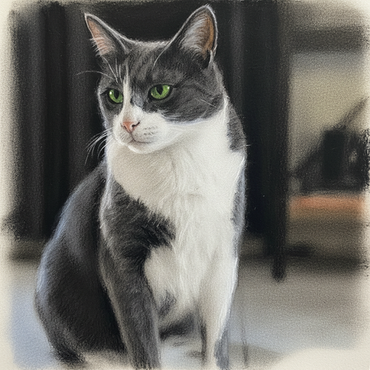 The Charcoal Sketch - Custom Pet Art Tile