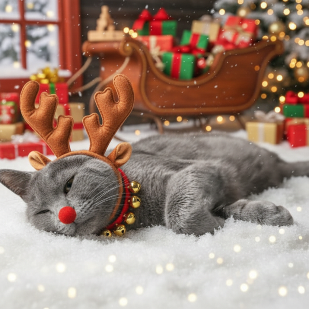 The Christmas Reindeer - Custom Pet Art Tile