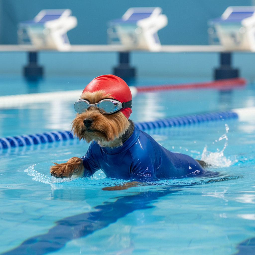 The Swimming - Custom Pet Art Tile