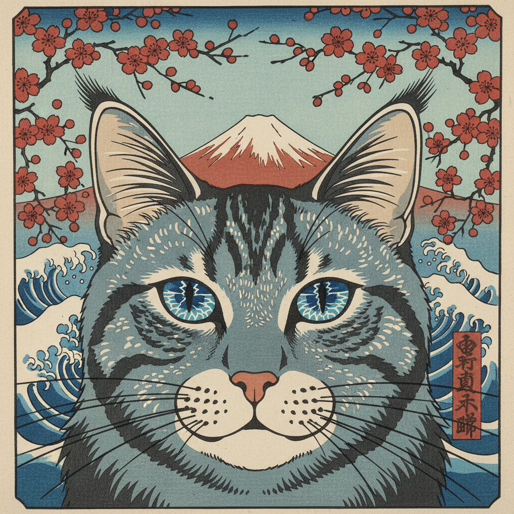 The Ukiyo-e - Custom Pet Art Tile