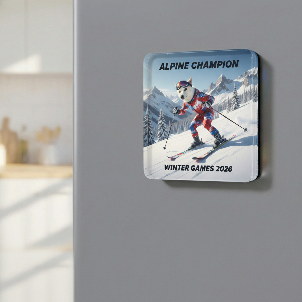 The Skiing - Custom Pet Art Tile